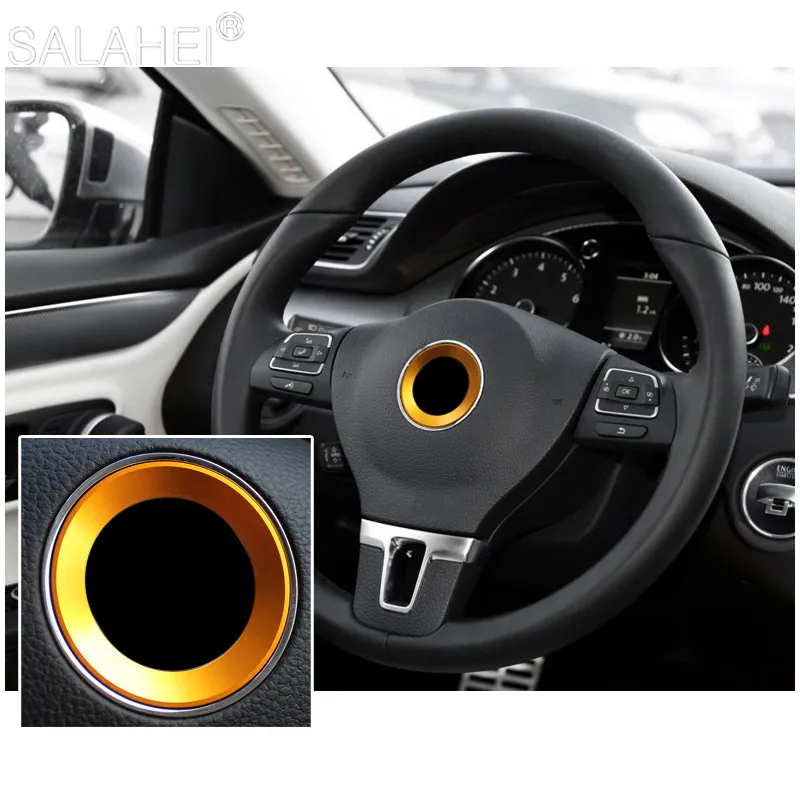 Новинка украшение на руль автомобиля кольцо-наклейка чехол для Volkswagen VW Golf 6 7 Polo CC