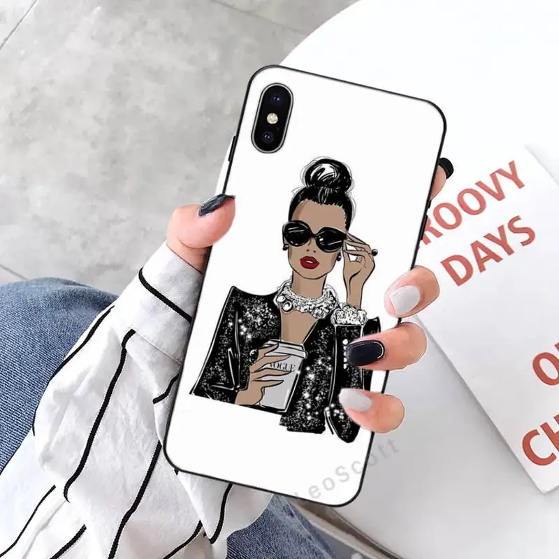 

Boss Girl Lady Pattern Phone Case for iPhone 11 12 mini pro XS MAX 8 7 6 6S Plus X 5S SE 2020 XR