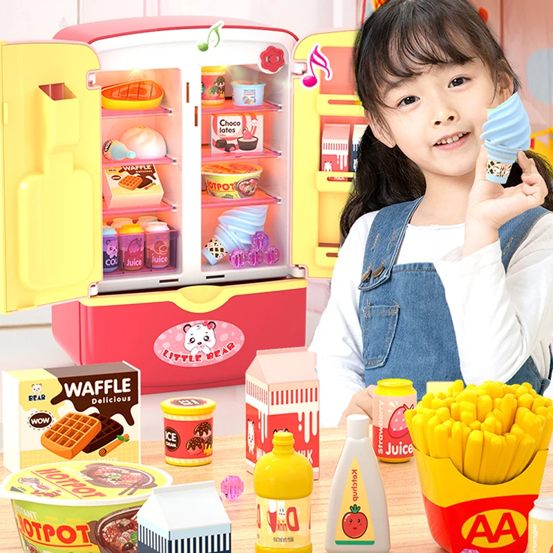 

Simulation Refrigerator Kids Pretend Role Play Toys Kitchen Toy Pretend Play Toy Set Kids Play House Girls boy Gift