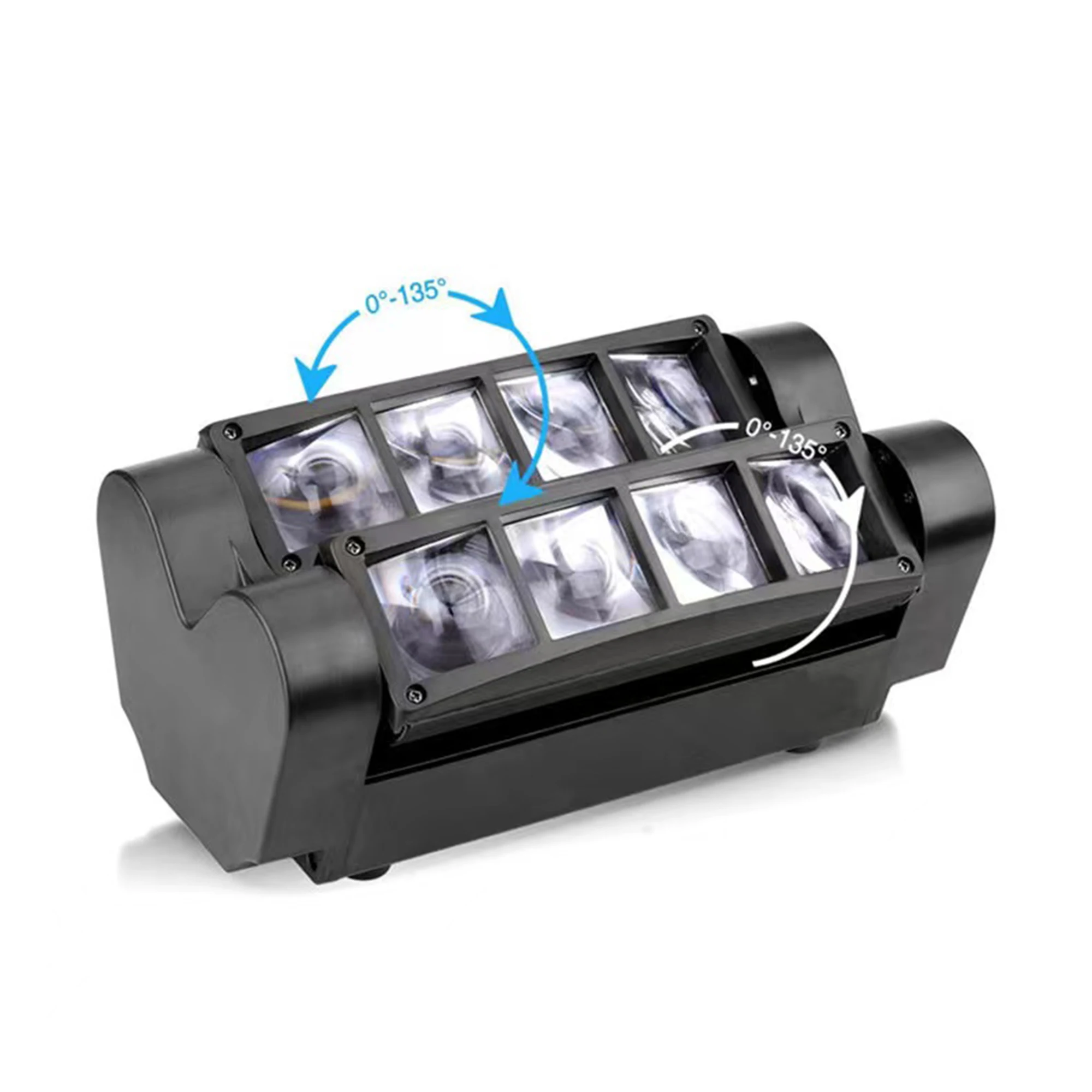 Светодиодный мини-светильник 8x10 Вт Подвижная головка светодиодный