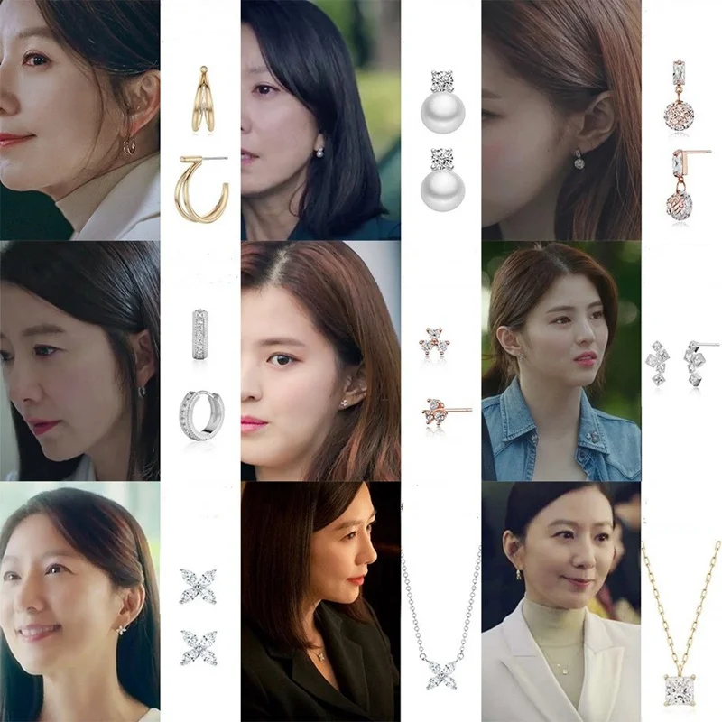 

MENGJIQIAO New Korean TV Star Fashion Metal Circle Drop Earrings For Women Elegant Pearl Delicate Zircon Pendientes Jewelry Gift