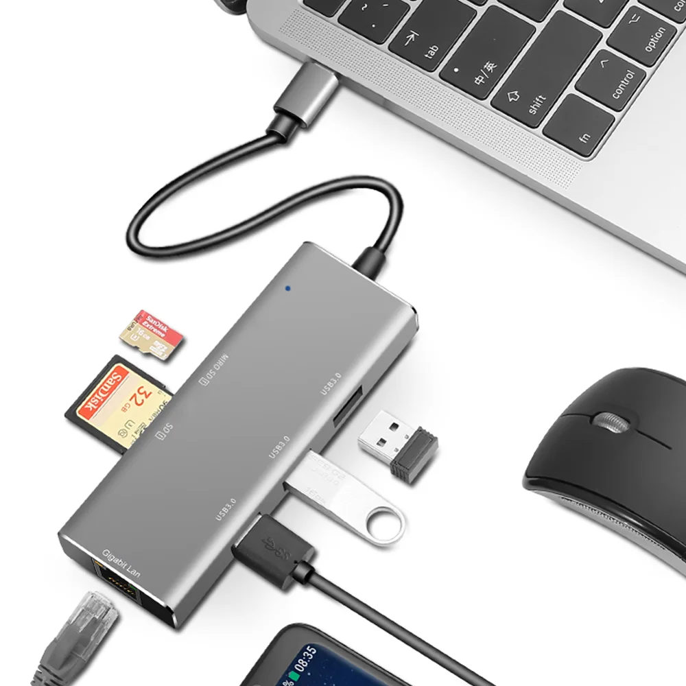 

USB-концентратор 1000 Мбит/с, 6 портов, USB 3,0 Тип C