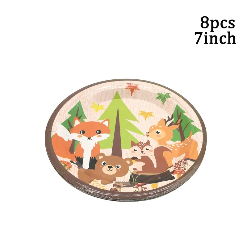 1 комплект лесные джунгли животные сафари баннер тарелки салфетки для