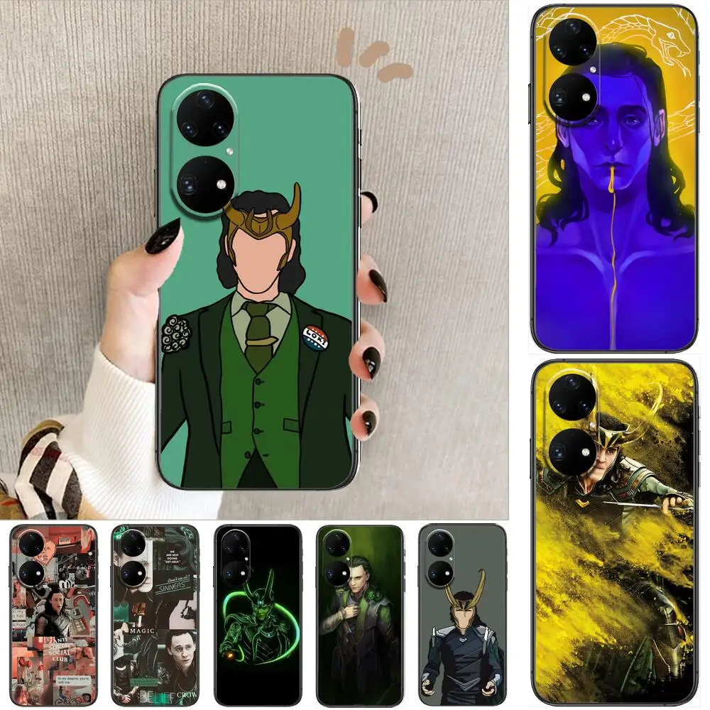 

Marvel Avengers Loki Phone Case For Huawei p50 P40 p30 P20 10 9 8 Lite E Pro Plus Black Etui Coque Painting Hoesjes comic fas