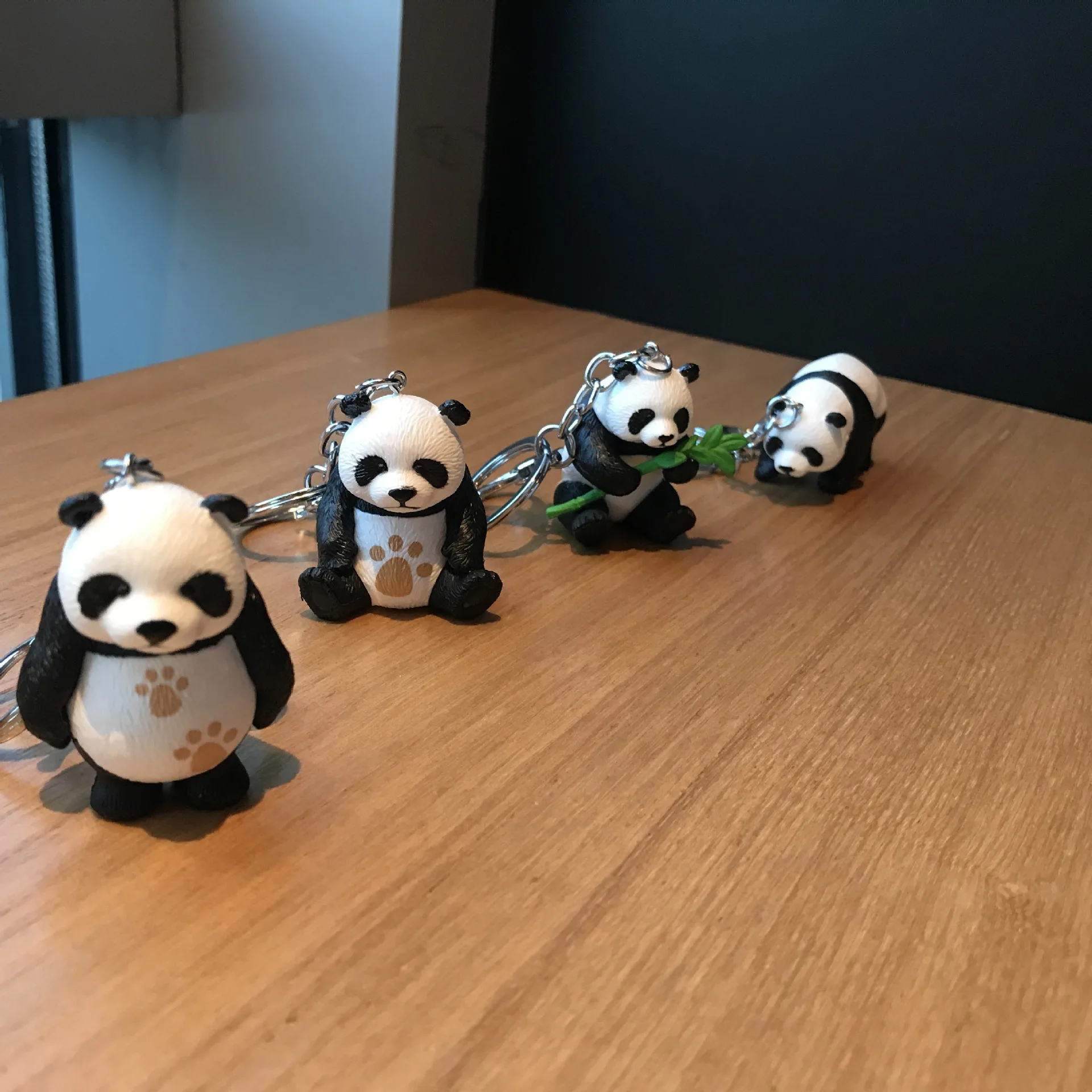 

Cute cartoon Panda keychain Silicone Key chains For Women 3D Animal Keyrings For Car Key Holder bag ornaments accessories 2020