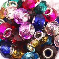 10pcs colorful big hole european glass beads crystal murano spacer beads fit pandora bracelet pendants charms diy hair jewelry