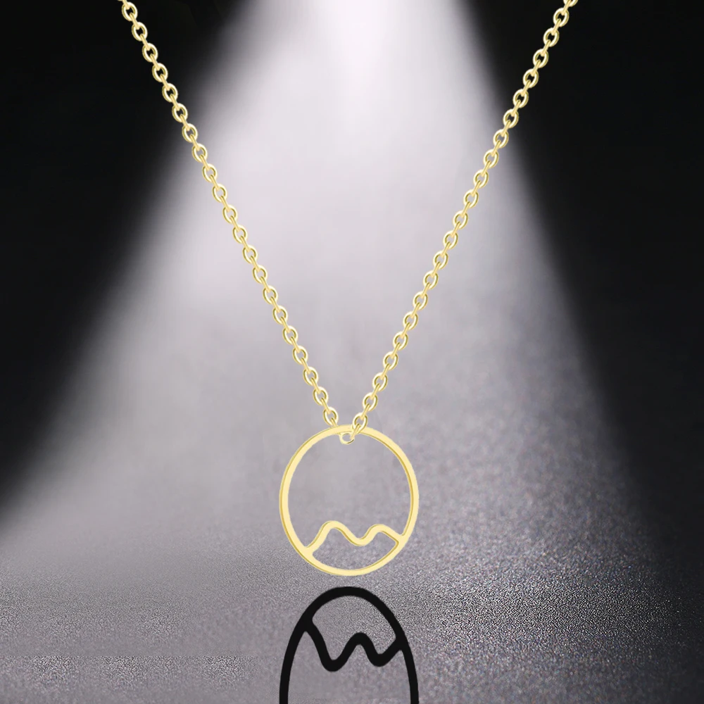 Chereda волнистое ожерелье из нержавеющей стали Летняя Пляжная роза подвеска для