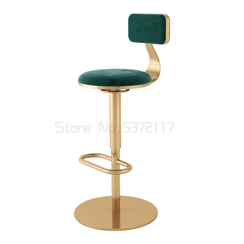 

Nordic family back bar chair milk tea shop bar front desk lifting high chair rotating round bar stool