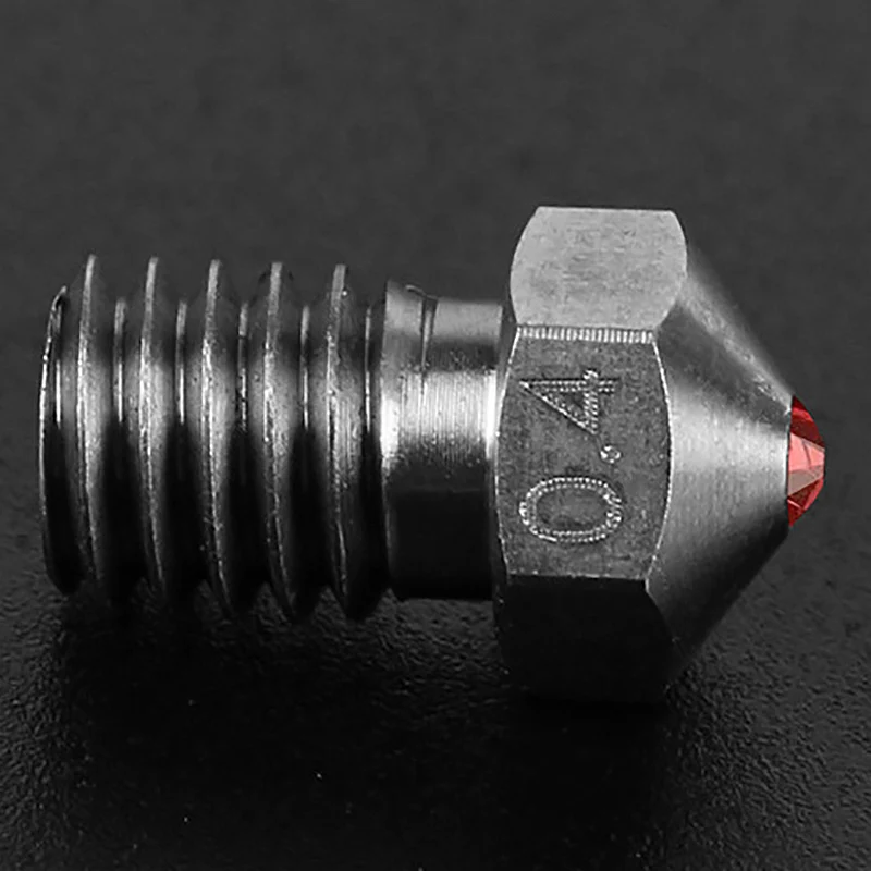 1 шт. E3D титановая сталь Рубиновая насадка V6 0 4 мм для Petg Abs Pei Peek|Детали и аксессуары