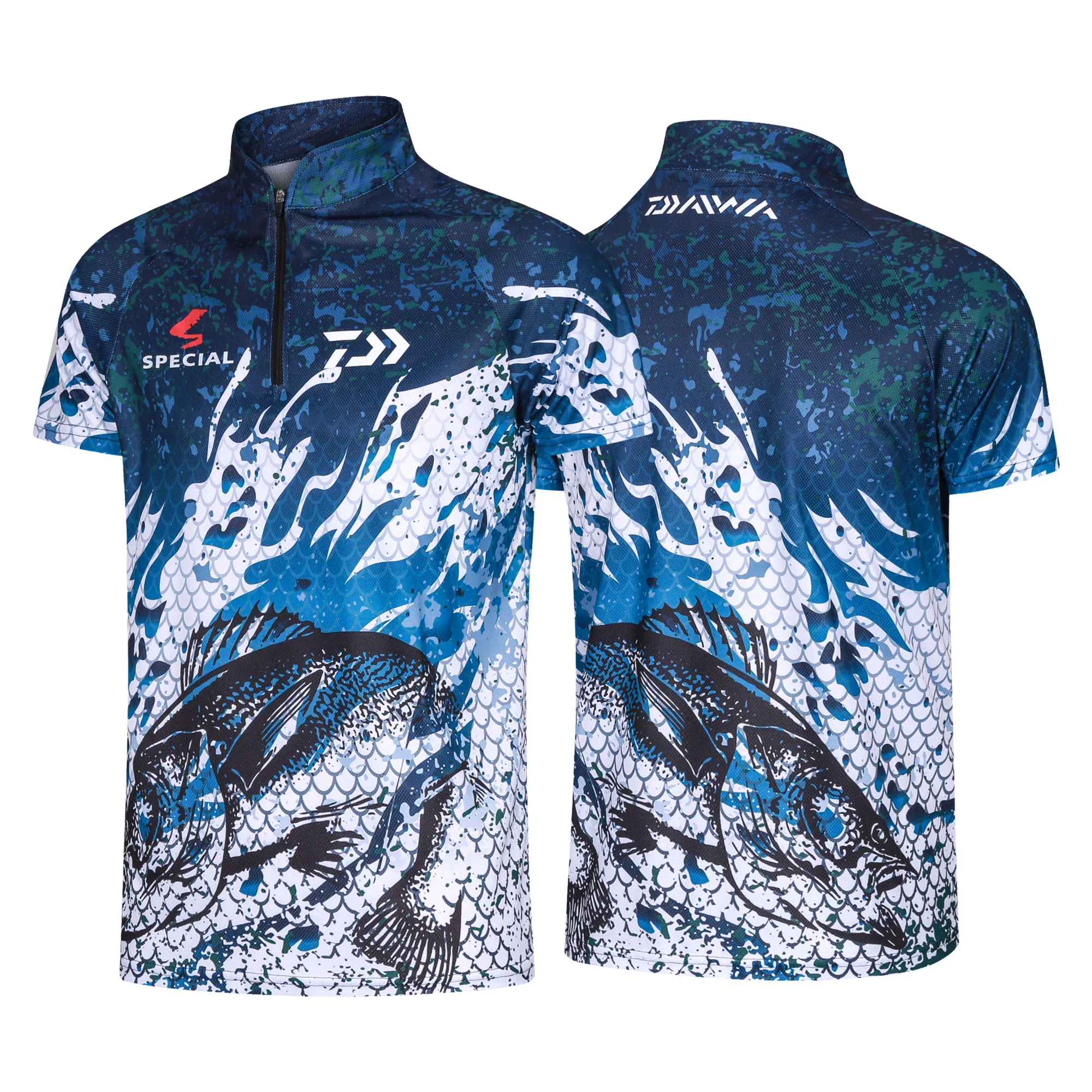 

2021 New DAIWA Fishing Clothing Hooded Printing Fishing Clothes Sunscreen Breathable Anti Mosquito Quick Dry DAWA Fishing Shirt