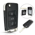 Сменный Чехол-книжка для ключа с 3 кнопками, корпус на брелок, складной чехол для ключа дистанционного управления для Volkswagen Golf 7 MK7, автомобильные аксессуары
