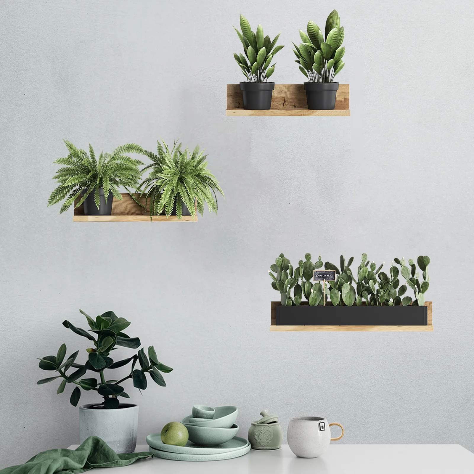 Наклейки на стену с зелеными растениями 2 шт. | Дом и сад