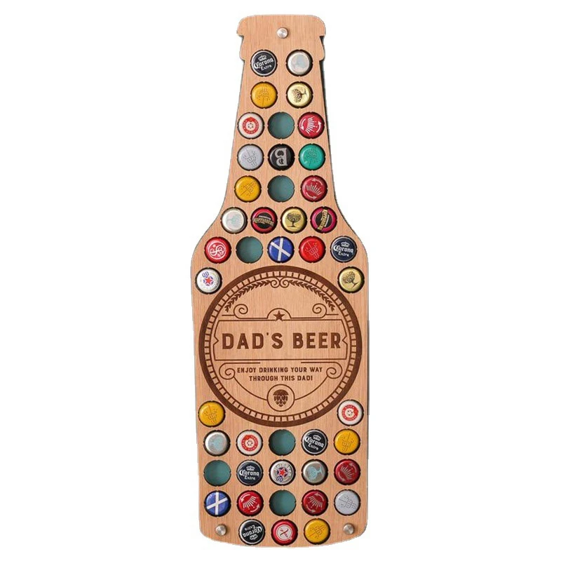 

3 Types Bottle Caps Collector Dad Bottle Cap Beer Gift Art Gift for Him, Wall Decor Art for Beer Lovers, Gift for Dad