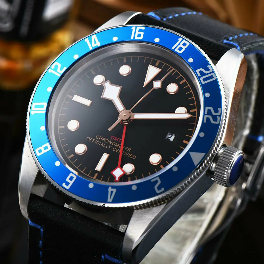 

GMT 41MM Men Watch Sapphire Sterile Luxury Top Brand Mechanical Automatic Military Sport Calendar Clock 316L Steel Belt