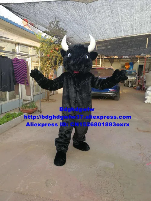 Костюм-Талисман из черного длинного меха кербау Бизон буйвола Мул корова скота