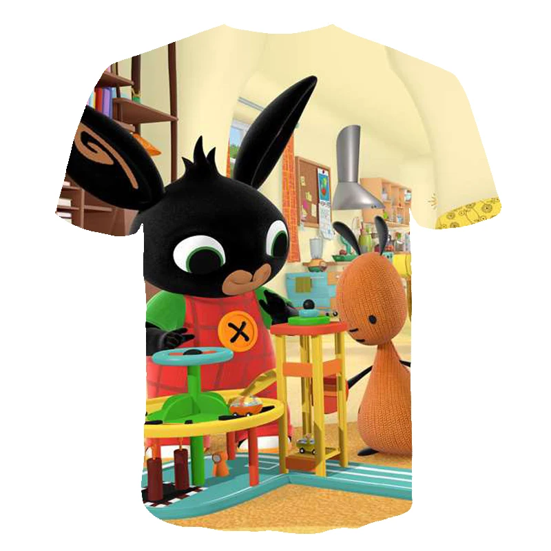 

Bing Cartoon Animation 3D Print t shirt For Girls/Boys Funny Printed Tshirts Cute Rabbits Children Clothing Casual Tops 4T-14T