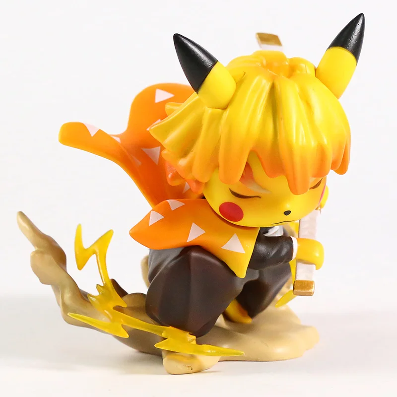 Игрушечная модель из ПВХ для косплея рассекающий демонов Zenitsu Agatsuma Pikachu | Игрушки