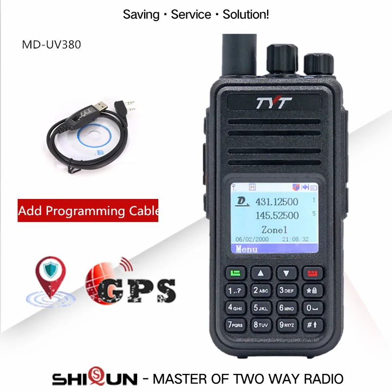 TYT MD UV380 цифровой иди и болтай Walkie Talkie двухдиапазонный УКВ обновления 390 DM 5R 8HX uv 5 Вт