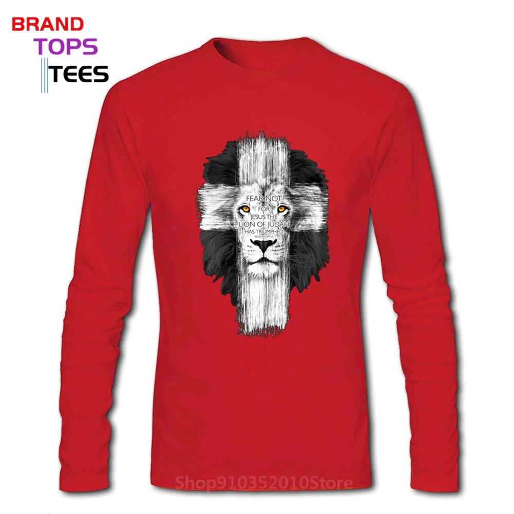 Новые мужские Kerusso брендовые футболка для христианина с изображением Льва Креста