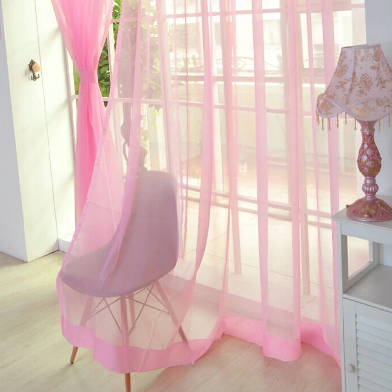 Одноцветная занавеска для спальни драп прозрачная свадебная ткань вуаль дверь