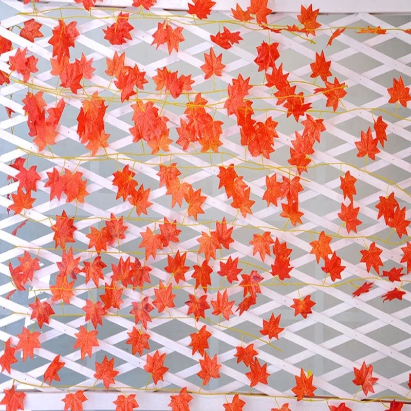 Гирлянда из искусственных кленовых листьев 2 4 м Осеннее украшение для дома