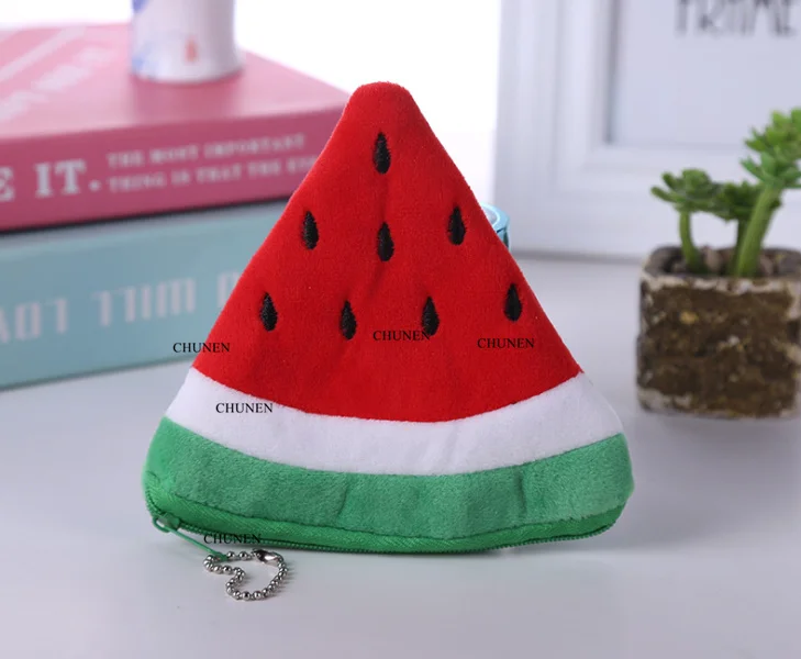 design Симпатичные фрукты Клубника и т. д. 10 см плюшевый Кошелек, ключница сумка-чехол - Цвет: design