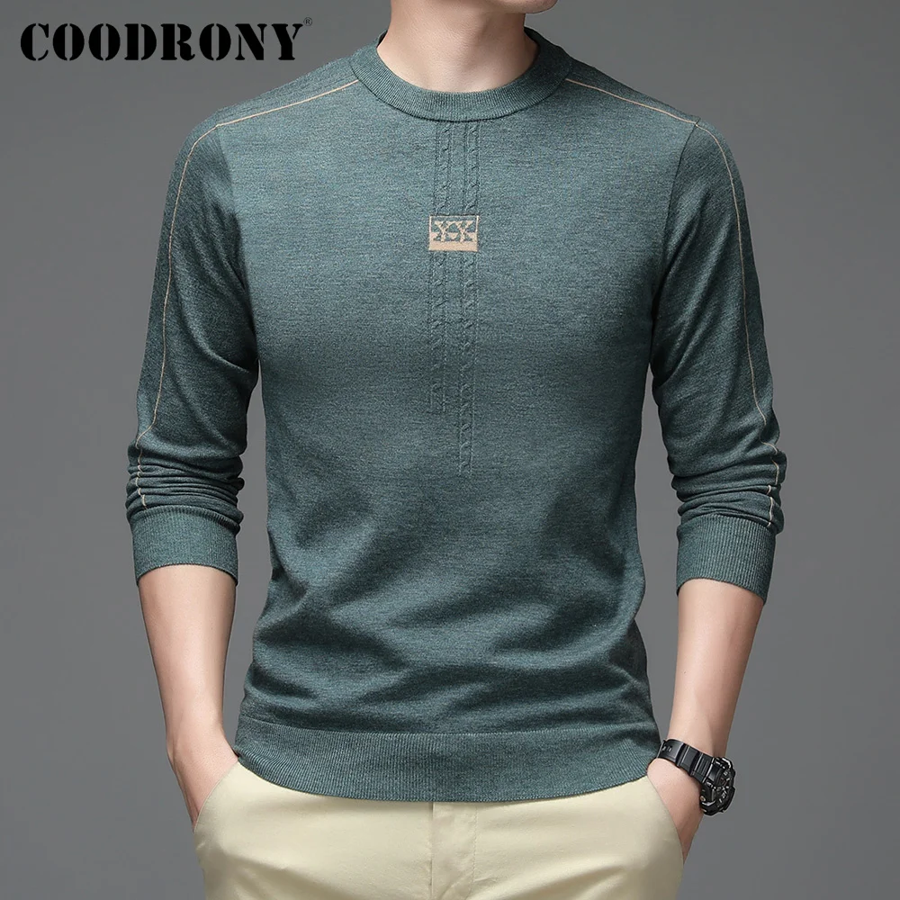 

COODRONY бренд уличная мода новое поступление мужской повседневный трикотажный свитер Весна Осень мужские облегающие мягкие Пуловеры W1005