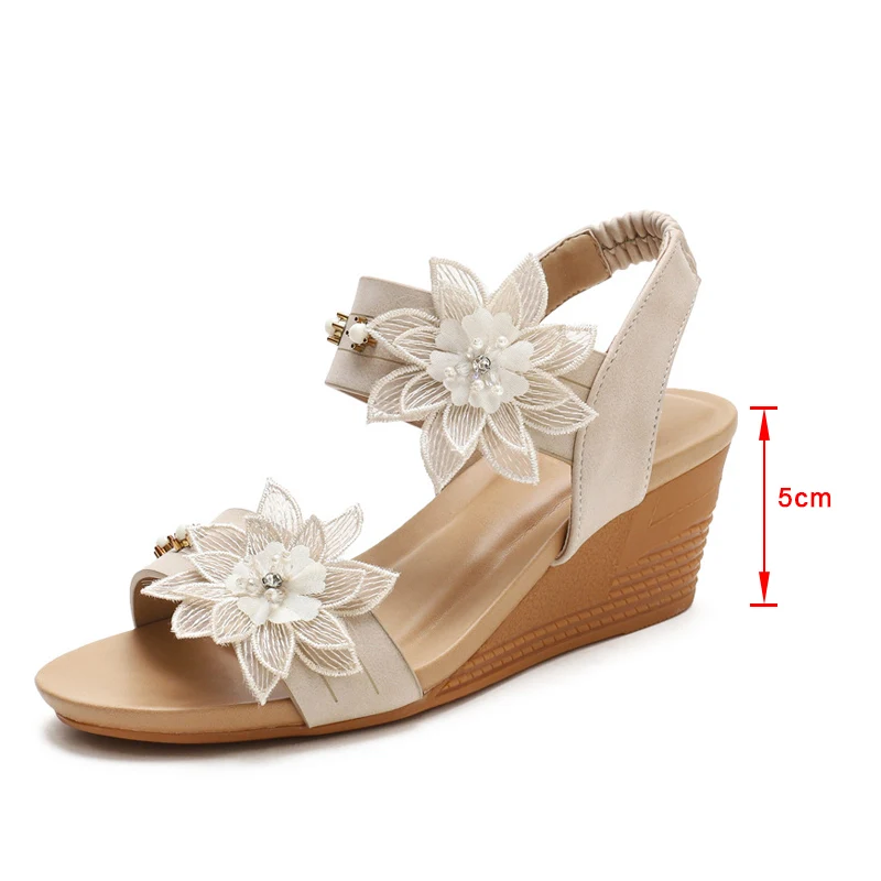

Women Zipper Open Toe Sandals Ladies Flower Wedge Back Strap Shoes Female Casual Narrow Band Fashion Sandal Woman Shoe 2021