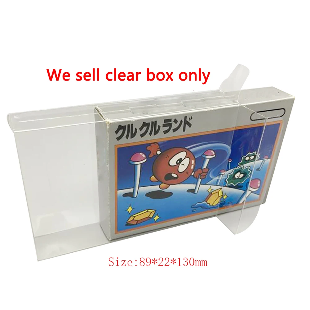 

10pcs Clear transparent PET box cover For F C JP Japan version game card storage protection collection box