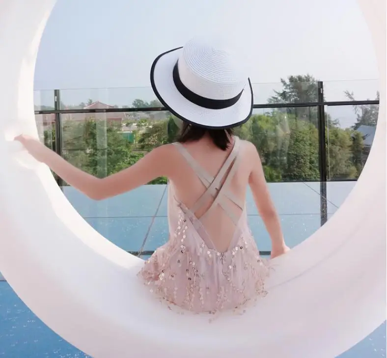 Розничная продажа 2020 летние детские платья с блестками и кисточками милая