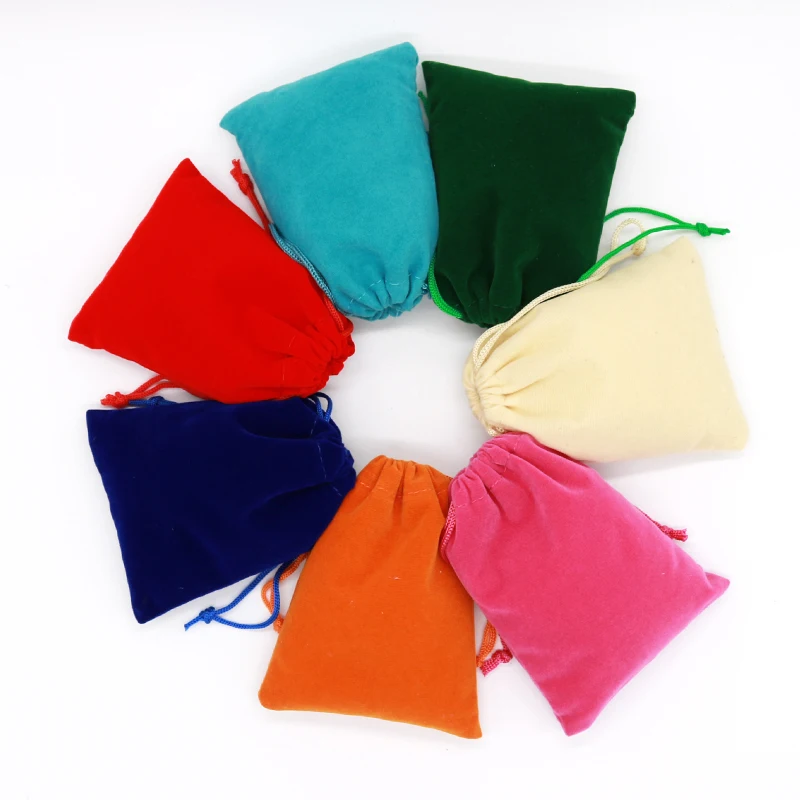 15x20cm Velvet Bags Drawstring Gift Bags Colorful Candy Packaging Pouches 100pcs Drawable Makeup Sachets Fabric Jewelry Bags