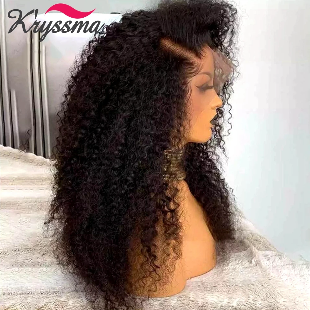Афро кудрявые афро вьющиеся парики Kryssma для женщин черный кудрявый синтетический