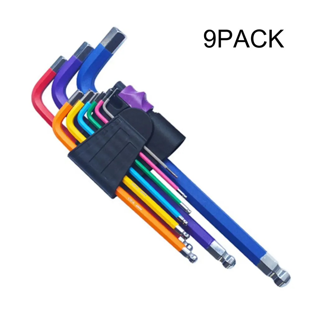 

Durable Color Inner Hexagon Spanner Soft Plastic Jack Color Extended Nine Piece Set Marking Color Rod