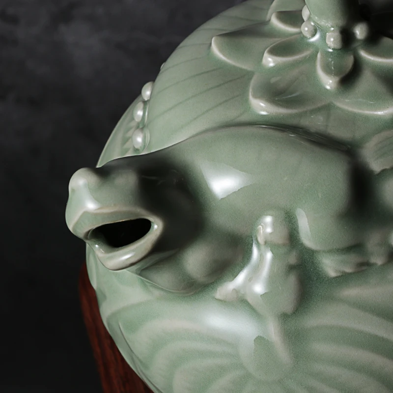 Celadon Китайский кунг-фу керамический чайник с ситечком ручной работы Дракон