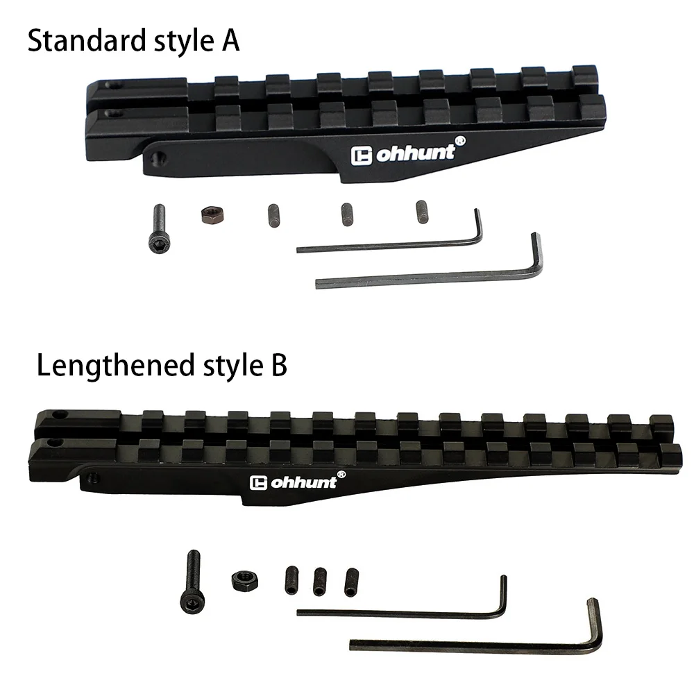 

ohhunt Tactical AK Rear Sight Rail Mount 100mm 150mm Picatinny 21mm Scope Base For Hunting Red Dot Optics 47 74 Adapter