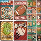 Металлический знак, спортивный, SQ-DGLZ, старинный, для спортивного клуба, металлический, металлическая табличка оловянный декор для стен, постер с бейсболом