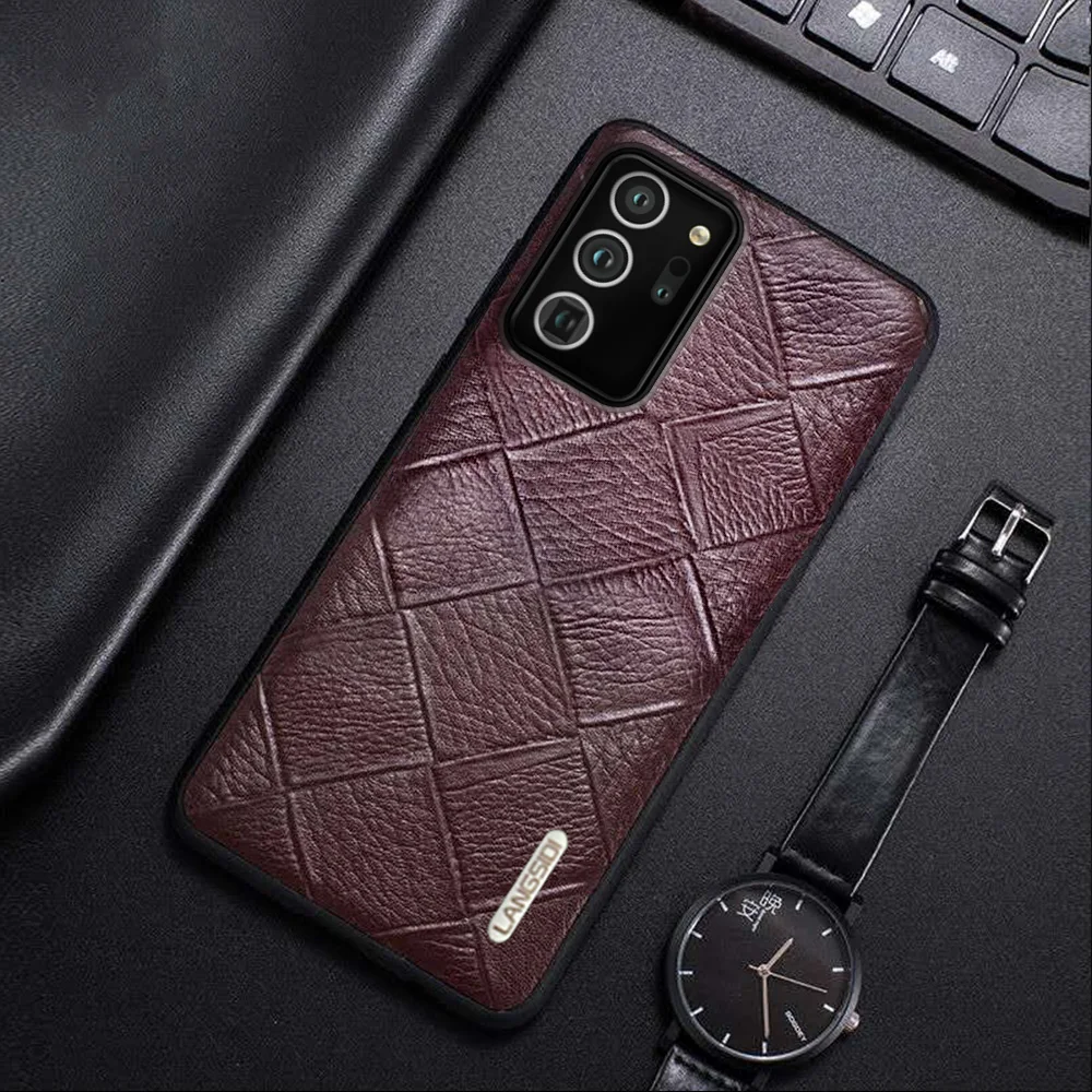 

Роскошный кожаный чехол LANGSIDI для телефона samsung note 20 ultra 8 9 A52 A72, противоударный чехол из натуральной кожи для samsung s20 ultra