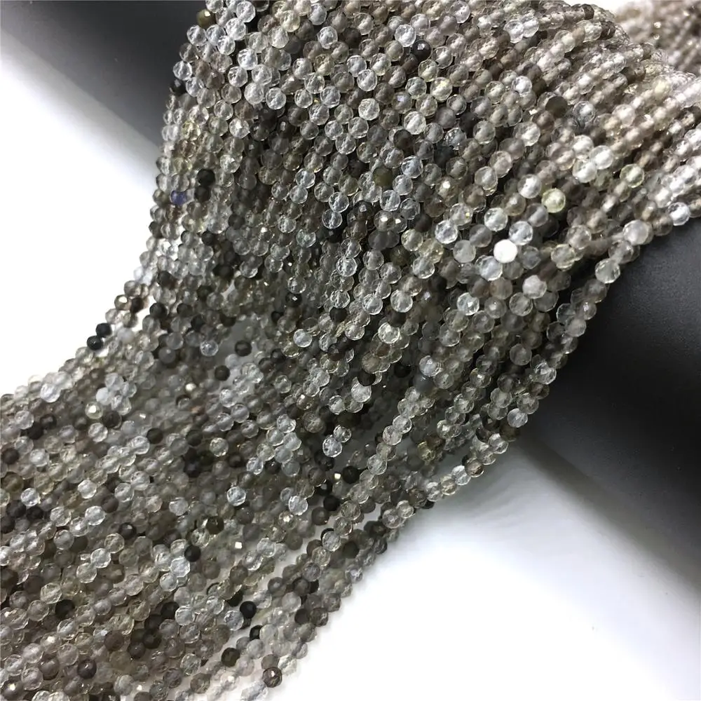 Дымчатые кварцовые бусины граненый натуральный камень кварцевые 2 мм 4 свободные