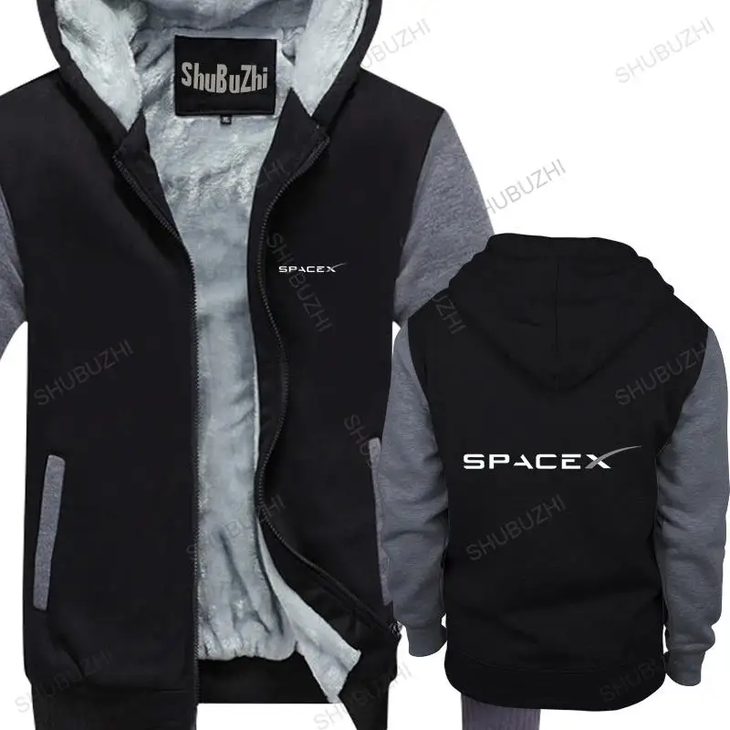 

homme cotton hoodies zipper New SPACEX SPACE X LOGO ELON Design brand winter hoodie warm jacket