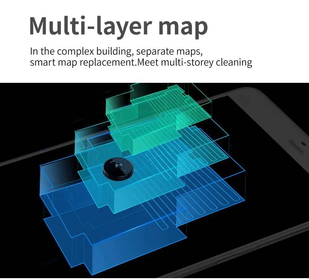 Робот пылесос Proscenic M7 Pro LDS лазерная навигация Мощное всасывание 2600 па управление