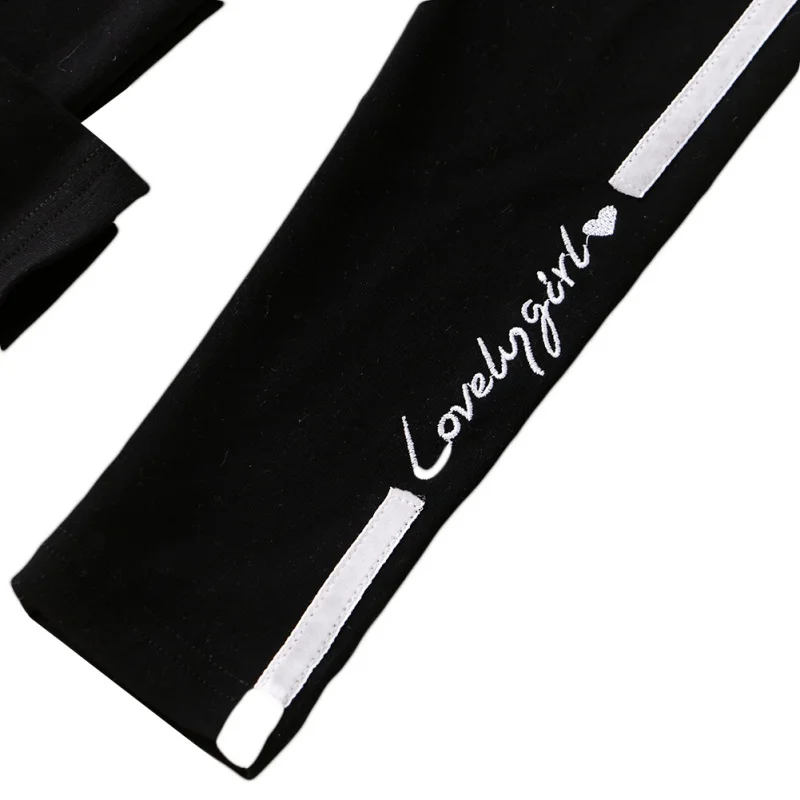 

Spring Girl's Leggings Letters Printing White Pants