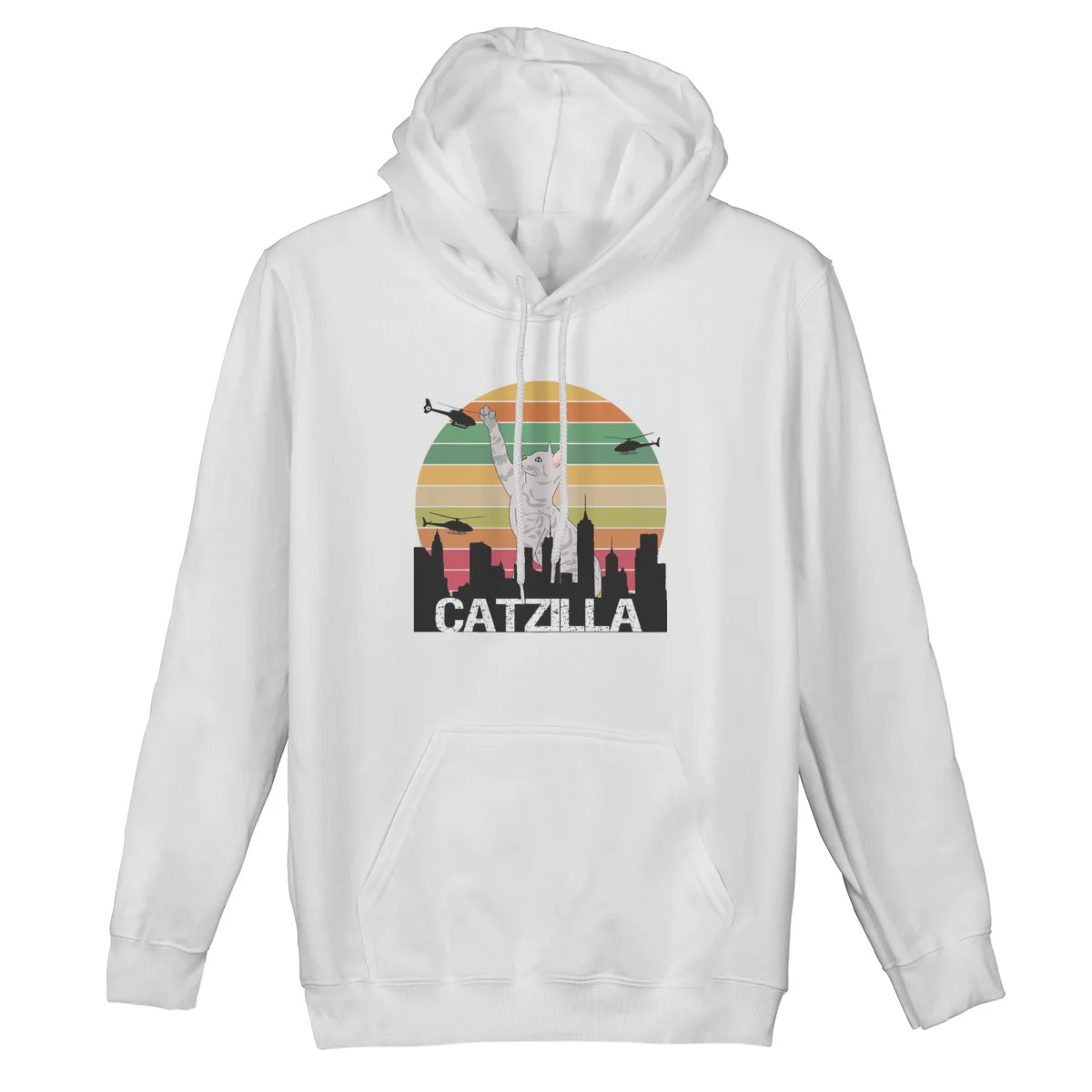 

Men's Hoodie funny catzillaEssentials Print Cotton long Sleeve Hood Sweat Capuche 42182