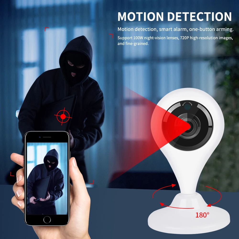 Видео Детский Монитор IP камера безопасности WiFi Беспроводная CCTV наблюдения ИК