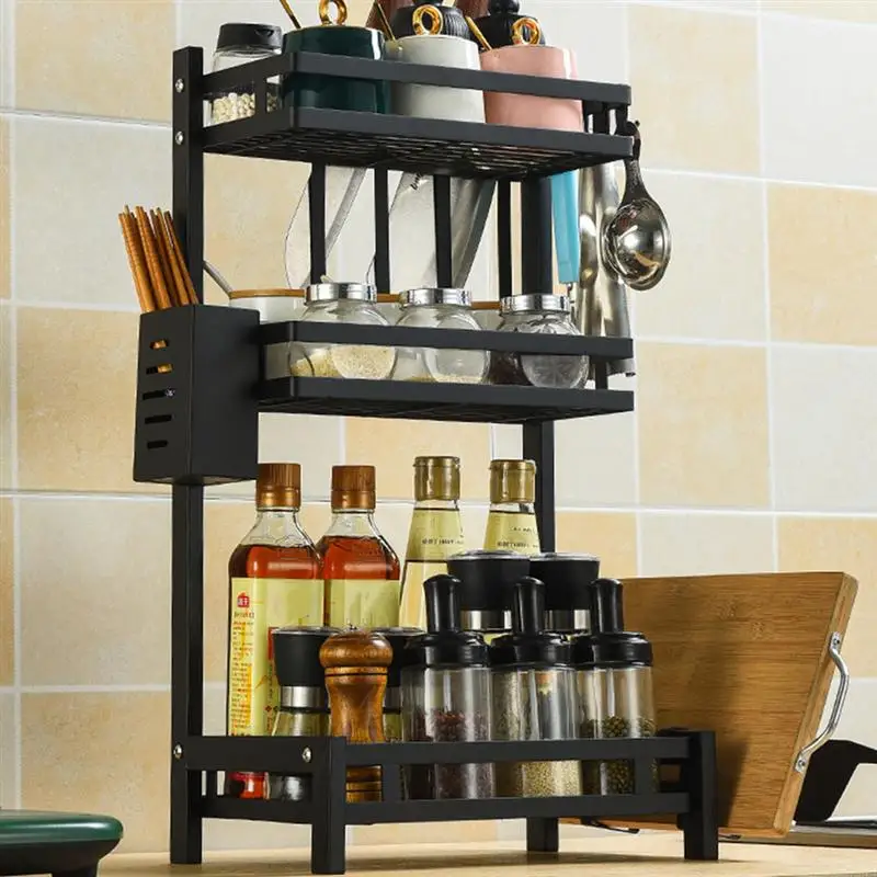 

1Set of Storage Shelf Tiered Rack Seasoning Storage Rack for Apartment Home Desktop Kitchen