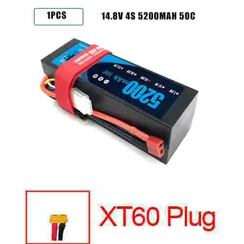 1PCS4S5200HARDXT60 DXF Lipo 4S Батарея жесткий чехол 14,8 V 5200 мА/ч, 6500 мА/ч, 50C 100C 200C AKKU для 1:8 1:10 RC автомобиль E Багги Truggy Грузовик Лодка - Цвет: 1PCS4S5200HARDXT60