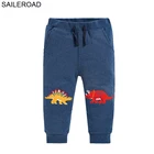Штаны для мальчиков SAILEROAD, осенние детские штаны с аппликацией динозавра, шаровары для маленьких мальчиков, хлопковые спортивные штаны для маленьких мальчиков