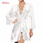 Халат женский атласный, короткий, 4 цвета, лето пижама для невесты, Свадебный халат, кружевное шелковое кимоно