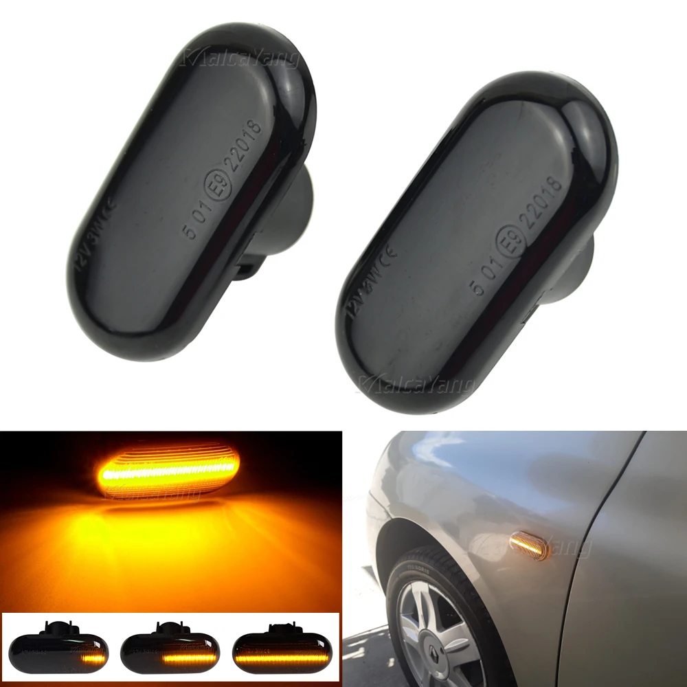 

Flowing Water Led Side Marker Turn Signal Light For Dacia Duster Dokker Lodgy Renault Megane 1 Clio1 2 KANGOO ESPACE Smart 453