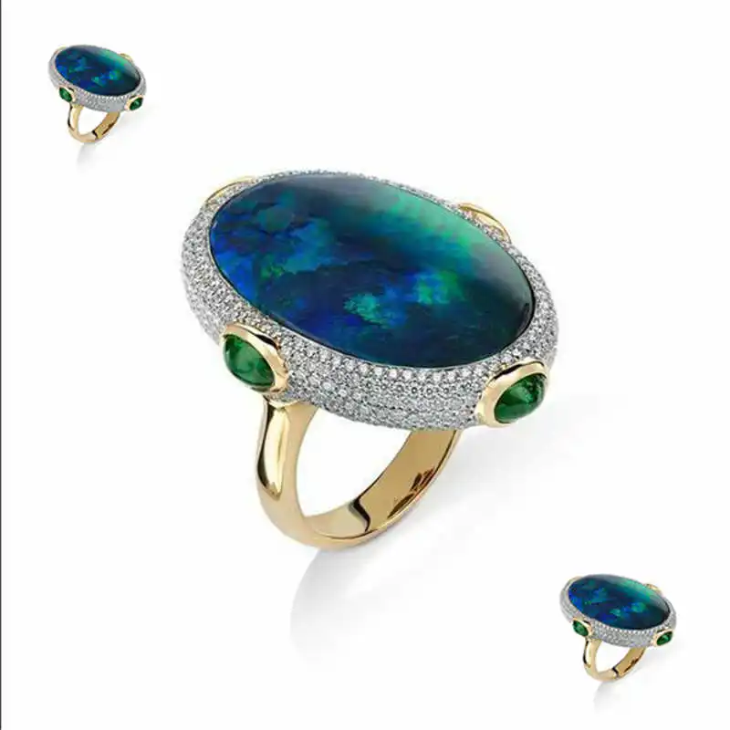 Новинка модное огромное кольцо с опалом для вечерние и мужчин свадебный