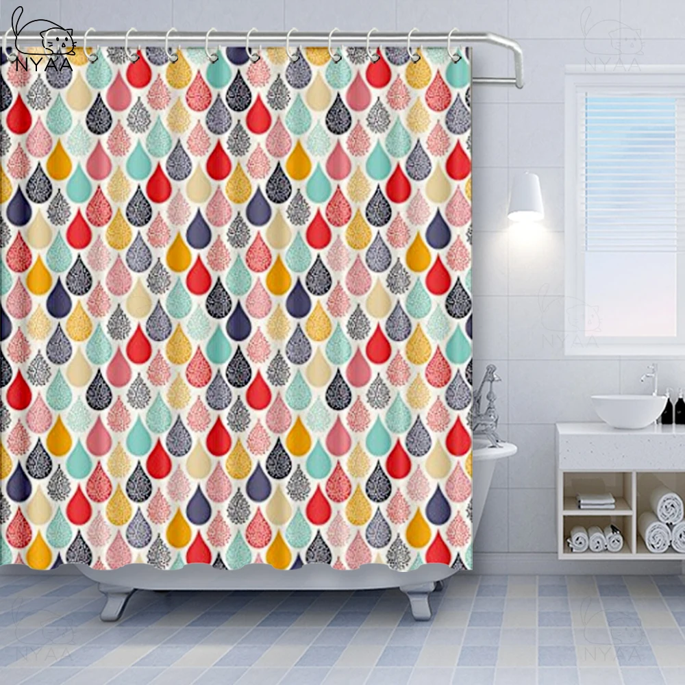 Занавеска для душа Vixm в форме листьев с геометрическим рисунком | Дом и сад